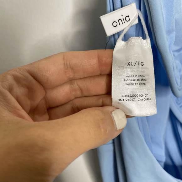 ONIA Elena Halter One Piece Swimsuit light blue underwire full coverage wrap XL - Picture 10 of 10